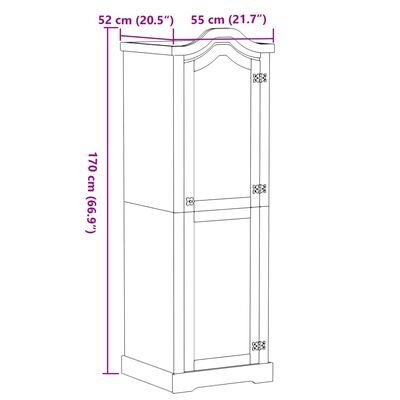 vidaXL Kleiderschrank Corona 55x52x170 cm Massivholz Kiefer