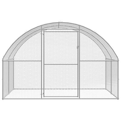 vidaXL Outdoor-Hühnerstall 3x8x2 m Verzinkter Stahl