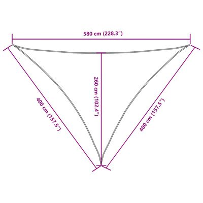 vidaXL Sonnensegel Oxford-Gewebe Dreieckig 4x4x5,8 m Creme