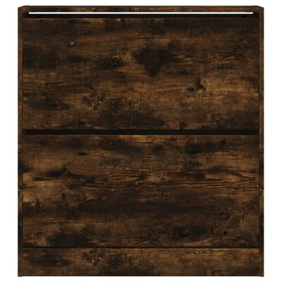 vidaXL Schuhschrank Räuchereiche 80x21x87,5 cm Holzwerkstoff