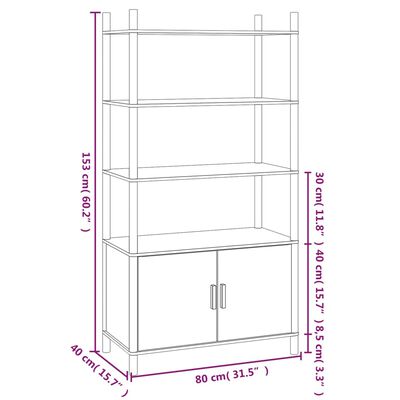 vidaXL Highboard 80x40x153 cm Holzwerkstoff