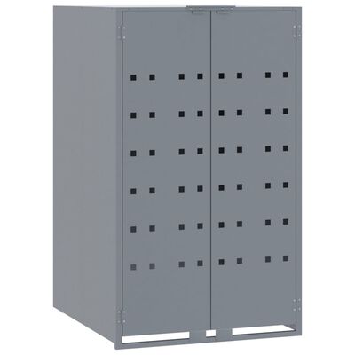 vidaXL Mülltonnenbox für 5 Tonnen Grau 345x79x117 cm Stahl