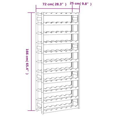 vidaXL Weinregal für 77 Flaschen Braun Massivholz Kiefer