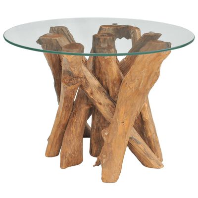 vidaXL Couchtisch Massivholz Teak Treibholz 60 cm