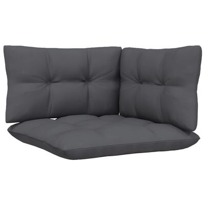 vidaXL Garten-Ecksofa mit Kissen in Schwarz Massivholz Kiefer