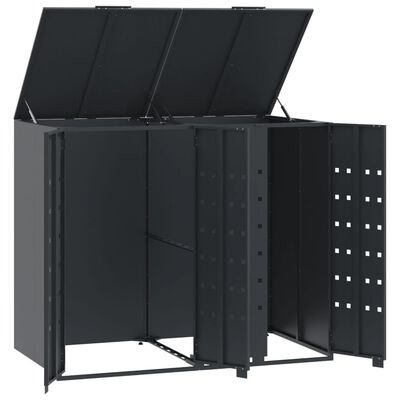 vidaXL Mülltonnenbox für 2 Tonnen Anthrazit 138x79x117 cm Stahl