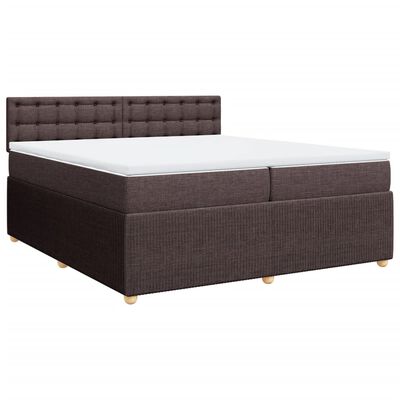 vidaXL Boxspringbett mit Matratze Dunkelbraun 200x200 cm Stoff