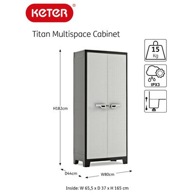 Keter Universalschrank Titan Schwarz und Grau 182 cm