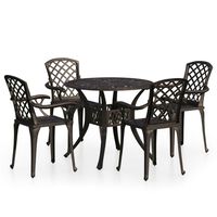 vidaXL 5-tlg. Bistro-Set Aluminiumguss Bronzen