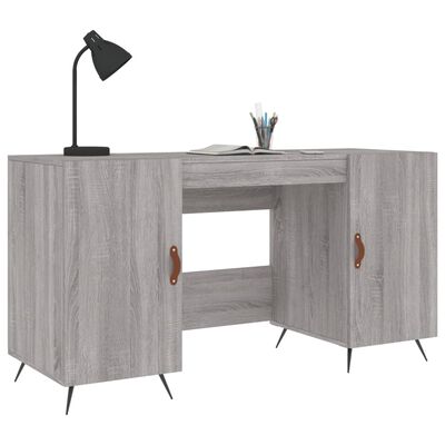 vidaXL Schreibtisch Grau Sonoma 140x50x75 cm Holzwerkstoff