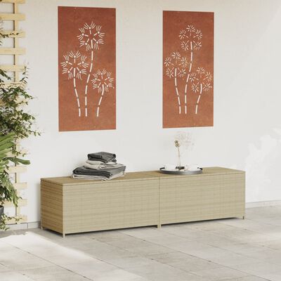 vidaXL Gartentruhe Beige 469L Poly Rattan