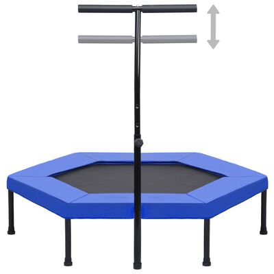 vidaXL Fitness Trampolin mit Griff Sicherheitspolster Sechseck 122 cm