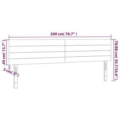 vidaXL Kopfteile 2 Stk. Blau 100x5x78/88 cm Stoff