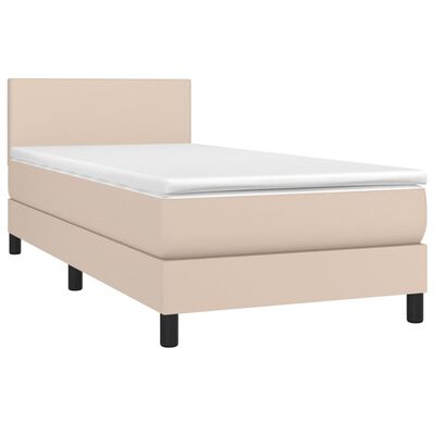 vidaXL Boxspringbett mit Matratze & LED Cappuccino-Braun 80x200cm