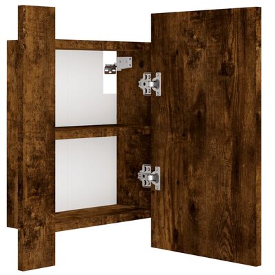 vidaXL LED-Spiegelschrank Räuchereiche 40x12x45 cm Holzwerkstoff