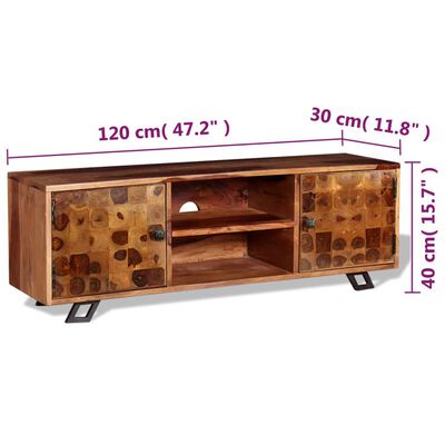 VidaXL TV-Schrank Massivholz Palisander 120x30x40 cm