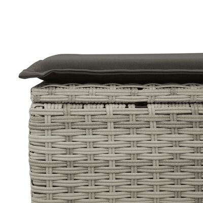 vidaXL 9-tlg. Garten-Sofagarnitur mit Kissen Hellgrau Poly Rattan