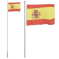 vidaXL Flagge Spaniens mit Mast 6,23 m Aluminium