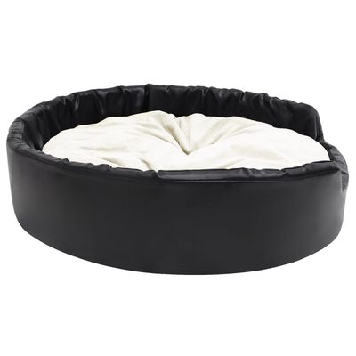 vidaXL Hundebett Schwarz-Beige 99x89x21 cm Plüsch und Kunstleder