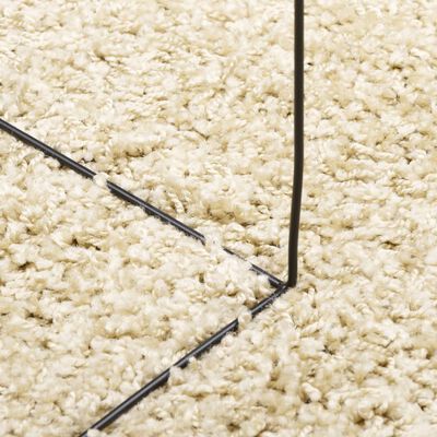 vidaXL Teppich Shaggy Hochflor Modern Golden Ø 160 cm