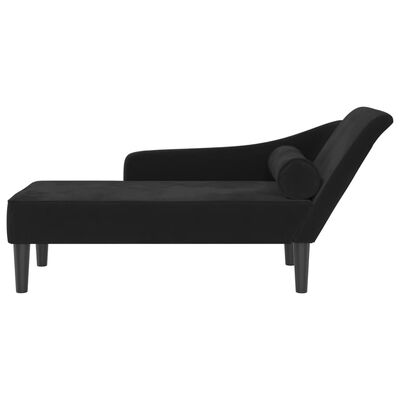 vidaXL Chaiselongue mit Kissen Schwarz Samt