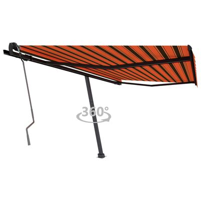 vidaXL Standmarkise Manuell Einziehbar 450x350 cm Orange/Braun