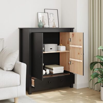 vidaXL Highboard Schwarz 83x41,5x100 cm Massivholz Kiefer