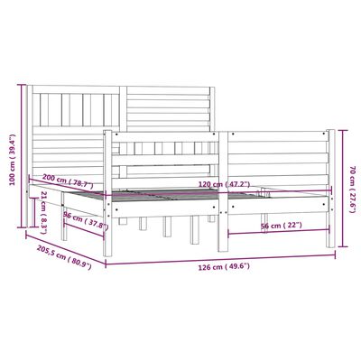 vidaXL Massivholzbett ohne Matratze 120x200 cm