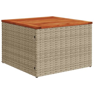 vidaXL 5-tlg. Garten-Sofagarnitur mit Kissen Beige Poly Rattan