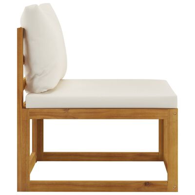 vidaXL 6-tlg. Garten-Lounge-Set mit Auflagen Creme Massivholz Akazie