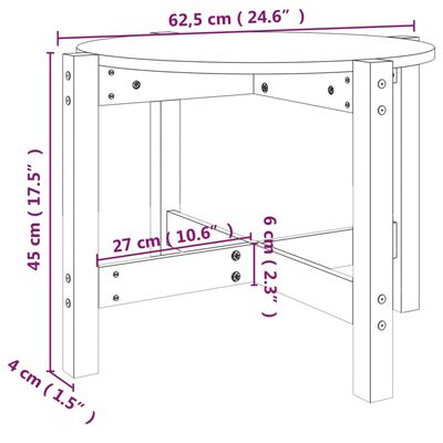 vidaXL Couchtisch Honigbraun Ø 62,5x45 cm Massivholz Kiefer