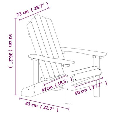 vidaXL Adirondack-Gartenstühle 2 Stk. HDPE Weiß