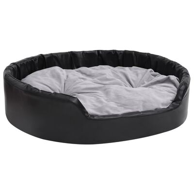 vidaXL Hundebett Schwarz-Grau 99x89x21 cm Plüsch und Kunstleder