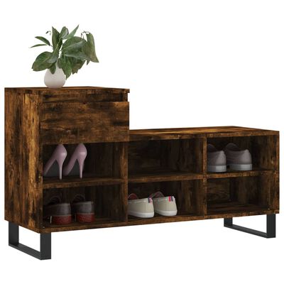 vidaXL Schuhregal Räuchereiche 102x36x60 cm Holzwerkstoff