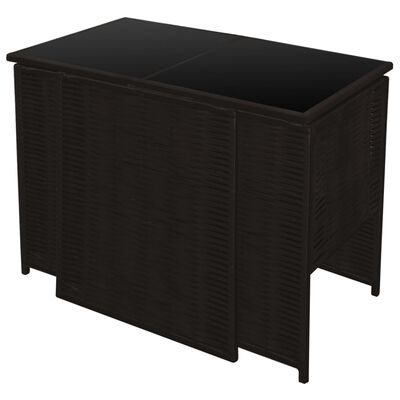 vidaXL 3-tlg. Bistro-Set mit Auflagen Poly Rattan Braun