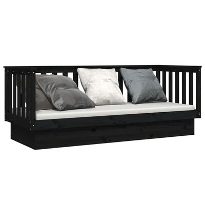 vidaXL Tagesbett Schwarz 75x190 cm Massivholz Kiefer