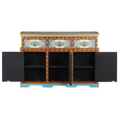 vidaXL Sideboard Handbemalt Mehrfarbig 110x30x76 cm Mango Massivholz