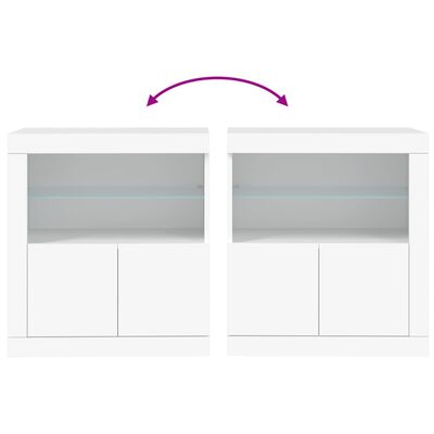 vidaXL Sideboard mit LED-Beleuchtung Weiß 60,5x37x67 cm