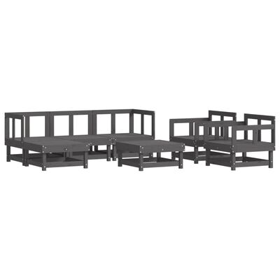 vidaXL 7-tlg. Garten-Lounge-Set Grau Massivholz Kiefer