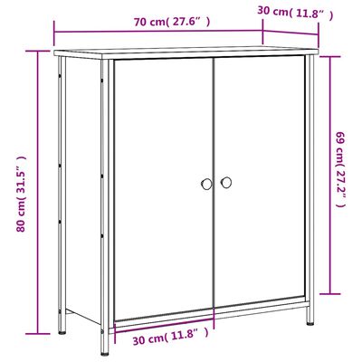 vidaXL Sideboard Sonoma-Eiche 70x30x80 cm Holzwerkstoff