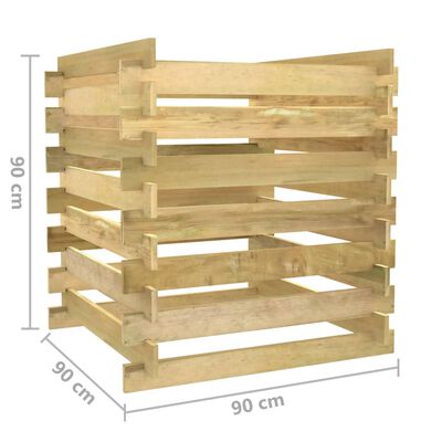 vidaXL Lattenrost-Komposter 90x90x90 cm Imprägniertes Kiefernholz