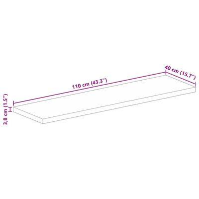 vidaXL Tischplatte 110x40x3,8 cm Rechteckig Altholz Massiv