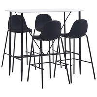 vidaXL 5-tlg. Bar-Set Stoff Schwarz