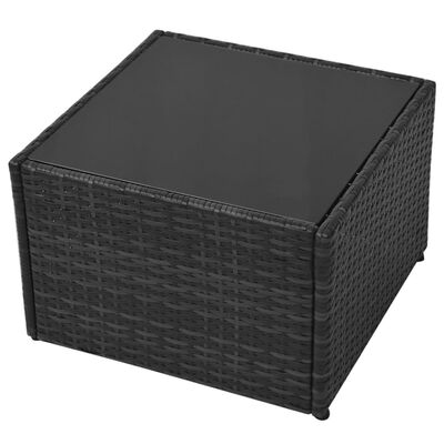 vidaXL 5-tlg. Garten-Lounge-Set mit Auflagen Poly Rattan Schwarz