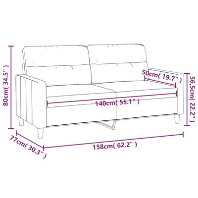 vidaXL 2-Sitzer-Sofa Braun 140 cm Stoff