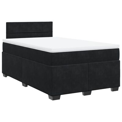 vidaXL Boxspringbett mit Matratze Schwarz 120x190 cm Samt