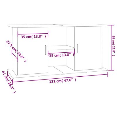 vidaXL Aquariumständer Braun Eichen-Optik 121x41x58 cm Holzwerkstoff