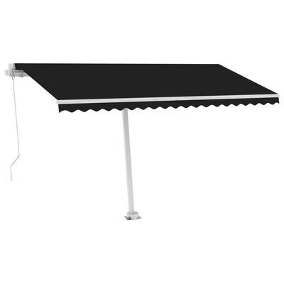 vidaXL Markise Manuell Einziehbar mit LED 400x350 cm Anthrazit