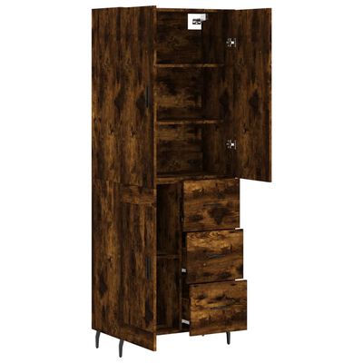 vidaXL Highboard Räuchereiche 69,5x34x180 cm Holzwerkstoff