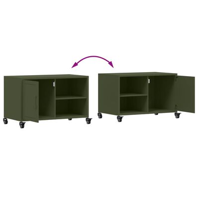 vidaXL TV-Schrank Olivgrün 68x39x43,5 cm Stahl